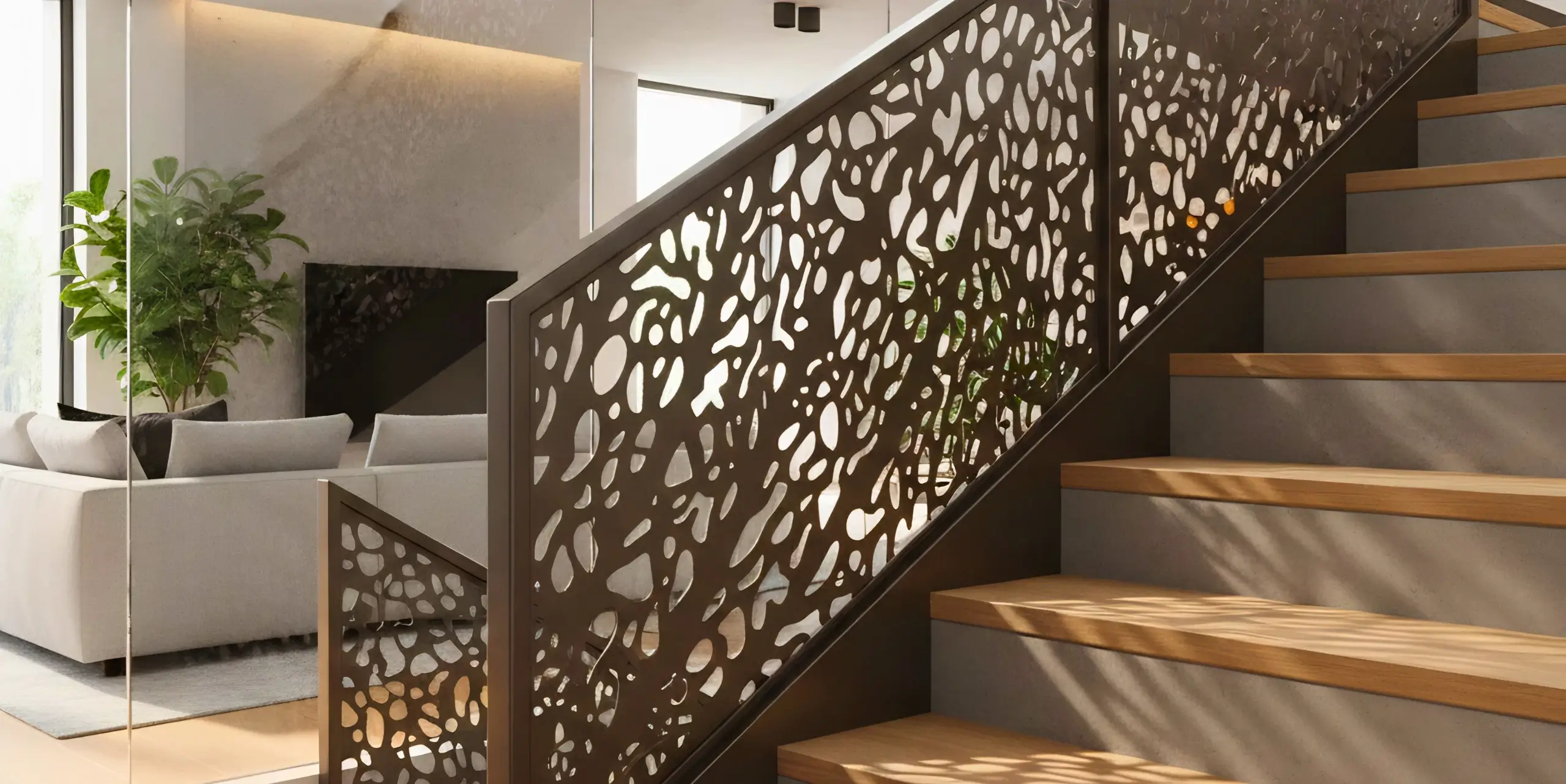 minimalistyczna balustrada na balkon w nowoczesnej architekturze domu